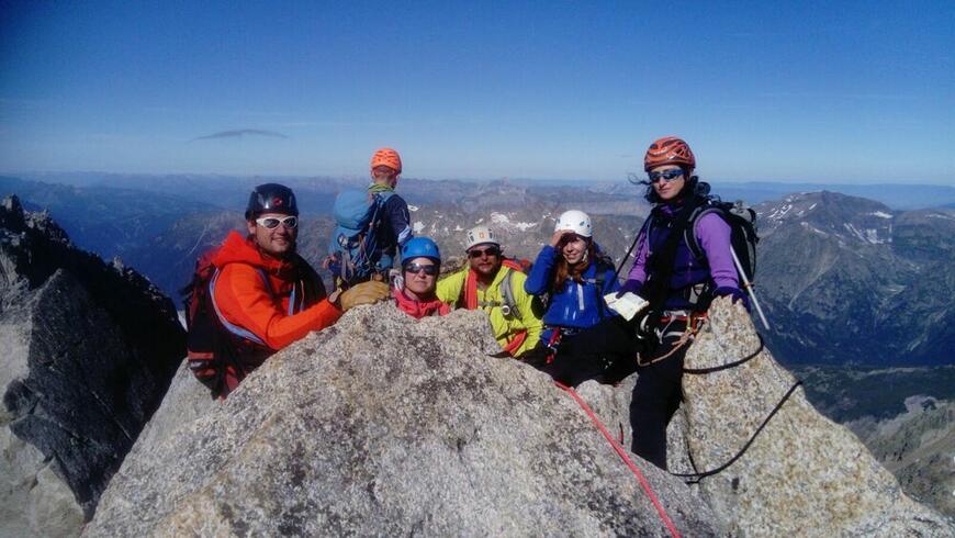 l'equipe au sommet Nord Aiguille du Tour l'equipe au sommet Nord Aiguille du Tour